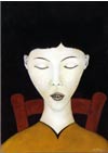 Femme aux yeux ferms